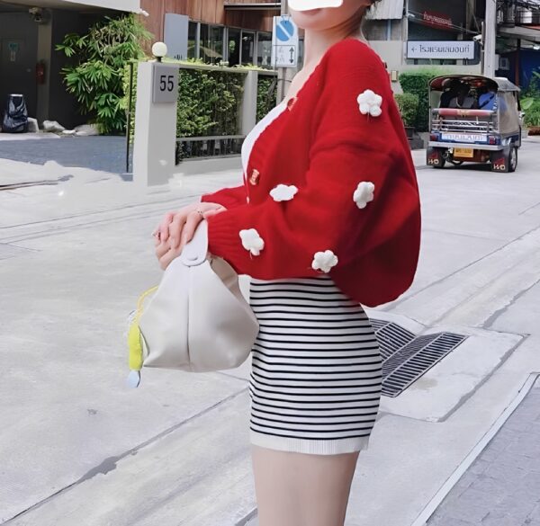 Scarlet Red Cropped Cardigan